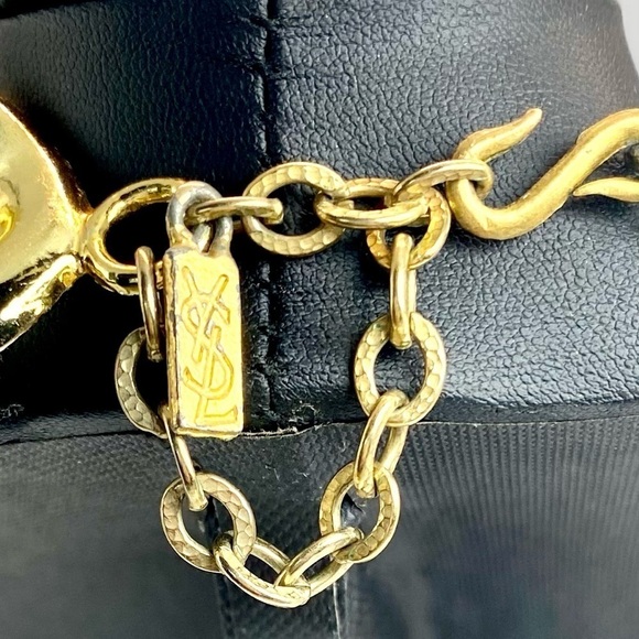 Vintage YSL Yves Saint Laurent Signed Runway Chunky Gold Plated Link Chain - Picture 4 of 11